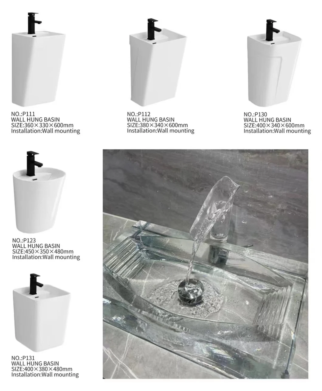 New Design Sanitary Ware Ceramic Bathroom Wall Hung Basin Lavabo Wash Basin Wall Hung Basin Cabinet