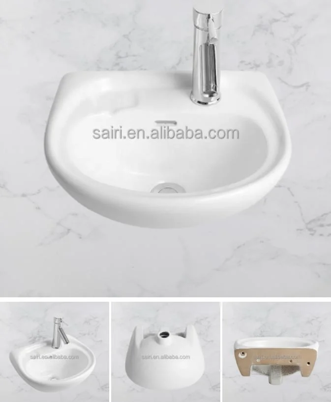 Small Siz Popular Design Sanitaryware Ceramic Wall-Hung Bathroom Wash Basin