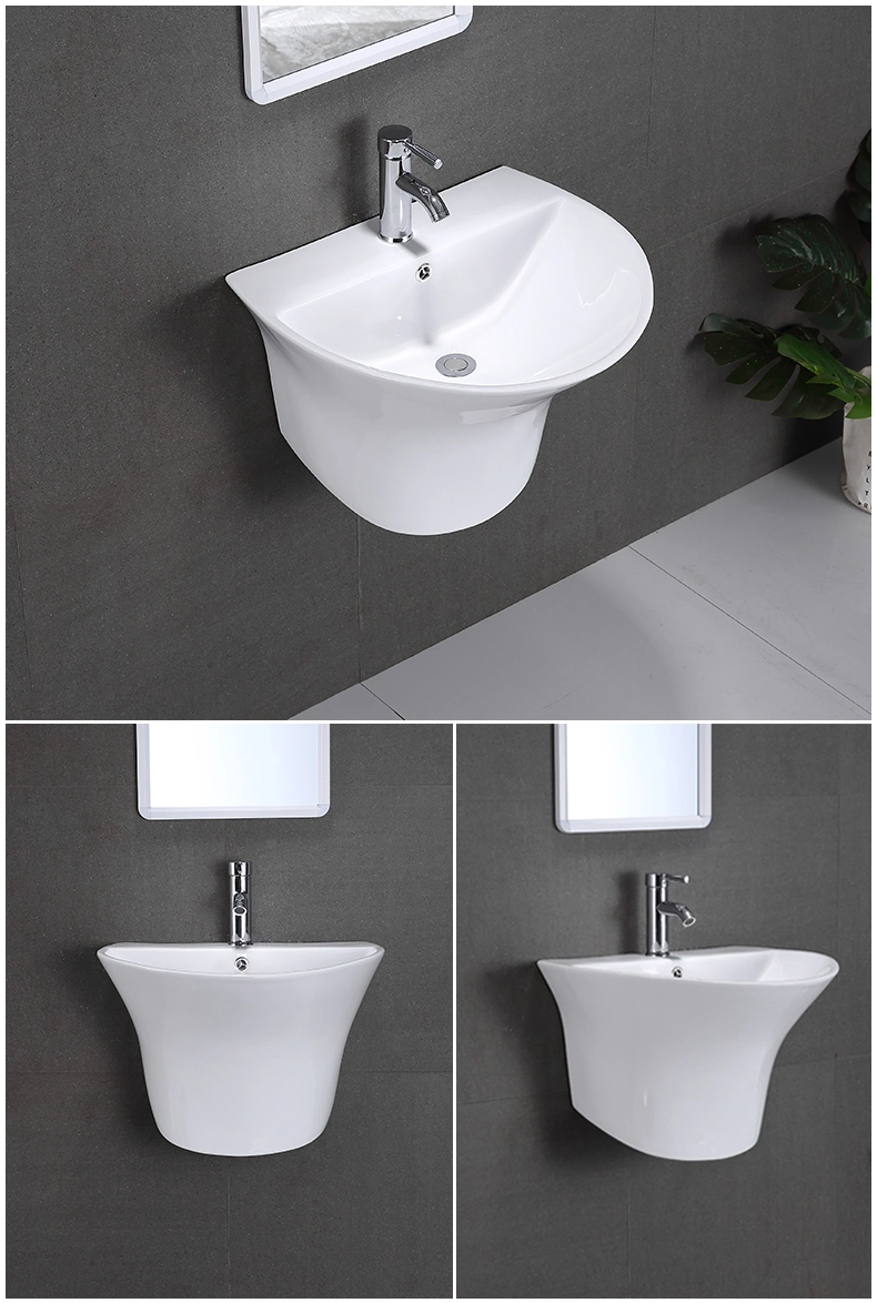 European Style Wall Hung Sanitary Ware Chaozhou Good Quality Ceramic Hanging Bathroom Oval Basin