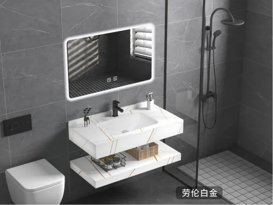 Guangdong Factory Sanitari Nero a parete con doppio lavabo e lavabo Mobile da bagno