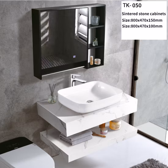 Lavabo quadrato realizzato in resina polimarmo