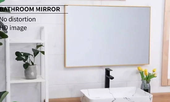 Decorazioni per la casa Specchio rettangolare rotondo quadrato Spogliatoio Specchio da terra Specchio da parete in ferro di alluminio Specchio a figura intera Specchio con cornice per bagno