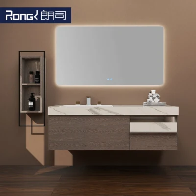 Mobile da bagno moderno e semplice da parete in legno massello