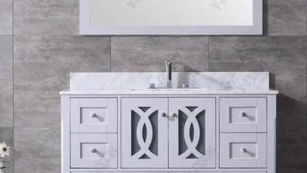 Mobile lavabo da bagno moderno di alta qualità da 48 pollici con piano in marmo di Carrara